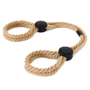 45cm Adjustable Brown Polyester Bondage Handcuff Rope